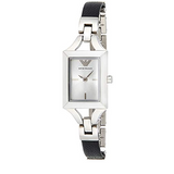 Emporio Armani Chiara Analog Silver Dial Black Leather Strap Watch For Women - AR7372 Buy Now By Emporio Armani