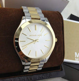 Michael Kors Runway Slim Silver Dial Two Tone Stainless Steel Strap Watch for Women - MK3198 Buy Now By Michael Kors