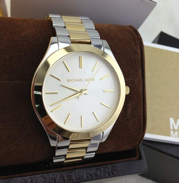 Michael Kors Runway Slim Silver Dial Two Tone Stainless Steel Strap Watch for Women - MK3198 Buy Now By Michael Kors