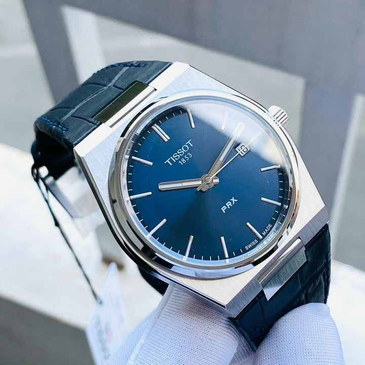 Tissot PRX Blue Dial Blue Leather Strap Watch for Men - T137.410.16.041.00 Buy Now By Tissot