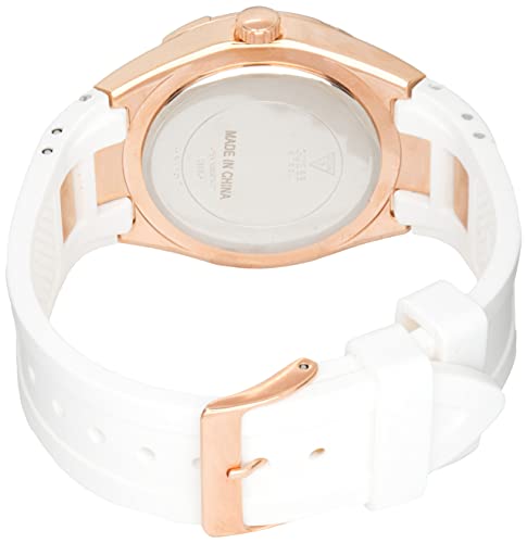 Guess Luna Diamonds White Dial White Rubber Strap Watch for Women - W0653L4 Buy Now By Guess