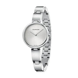 Shop Calvin Klein Wavy Silver Dial Silver Steel Strap Watch for Women - K9U23146 in USA