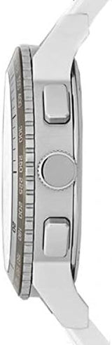 Burberry The City Chronograph Silver Dial White Rubber Strap Watch for Men - BU9810
