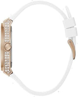 Guess Sport Multifunction Crystals Rose Gold Dial White Rubber Strap Watch For Women - GW0439L3 Buy Now By Guess