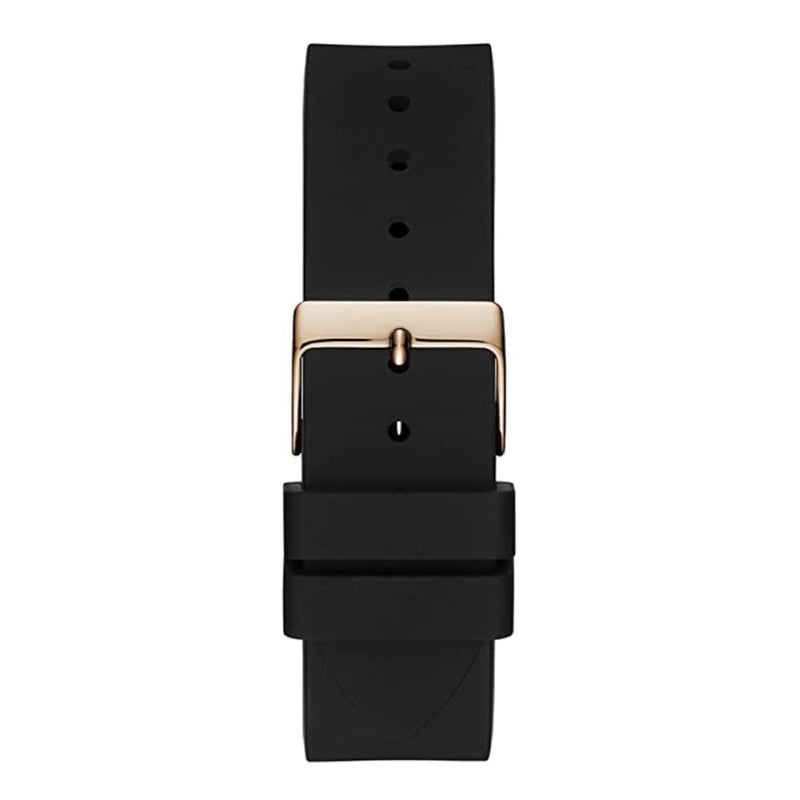 Shop Guess Venus Diamonds Black Dial Black Rubber Strap Watch for Women - GW0118L2 in USA