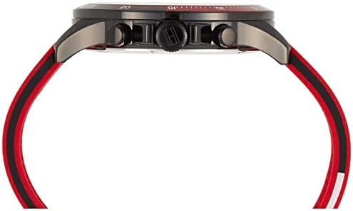 Tommy Hilfiger Multifunction Quartz Black Dial Red Rubber Strap Watch for Men - 1791722 Buy Now By Tommy Hilfiger