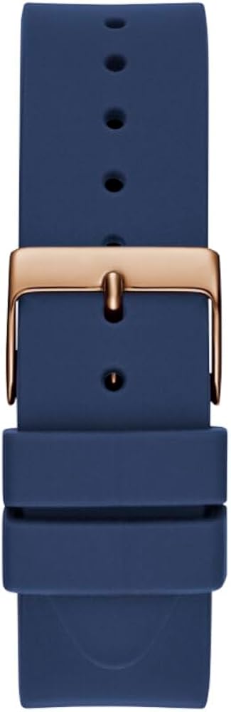 Guess Cubed Analog Rose Gold Dial Blue Leather Strap Watch For Women - GW0665L2 Buy Now By Guess
