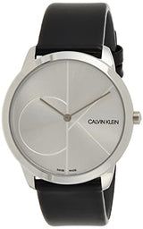 Calvin Klein Minimal Silver Dial Black Leather Strap Watch for Men - K3M221CY Buy Now By Calvin Klein