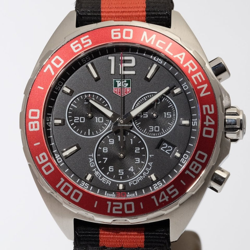Tag Heuer Formula 1 McLaren Limited Edition Chronograph Black Dial Two Tone NATO Strap Watch for Men - CAZ1112.FC8188 Buy Now By Tag Heuer