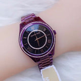 Michael Kors Lauryn Black Dial Purple Steel Strap Watch for Women - MK3724 Buy Now By Michael Kors