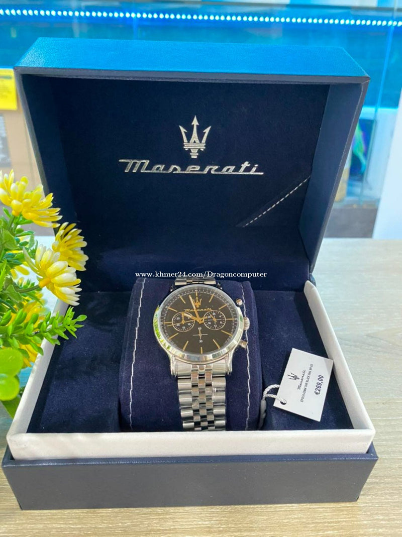 Maserati Epoca Chronograph Black Dial Silver Steel Strap Watch For Men - R8873618017 Buy Now By Maserati