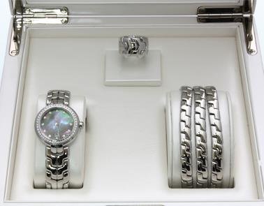 Tag Heuer Link Trilogy Cameron Diaz Diamonds Mother of Pearl Dial Silver Steel Strap Watch for Women - WAT1419.BA0954 Buy Now By Tag Heuer