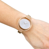 Calvin Klein Impetuos Silver Dial Rose Gold Steel Strap Watch for Women - K4F2N616