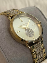 Michael Kors Portia Three-Hand Crystals Gold Dial Gold Steel Strap Watch for Women - MK4602 Buy Now By Michael Kors