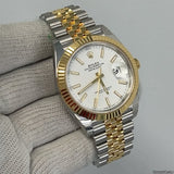 Shop Rolex Datejust 41 Oyster White Dial Two Tone Oystersteel & Yellow Gold Jubilee Bracelet White Dial Watch for Men - M126333-0016 in USA