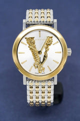 Versace Virtus Quartz White Dial Two Tone Steel Strap Watch for Women - VEHC00719 Buy Now By Versace