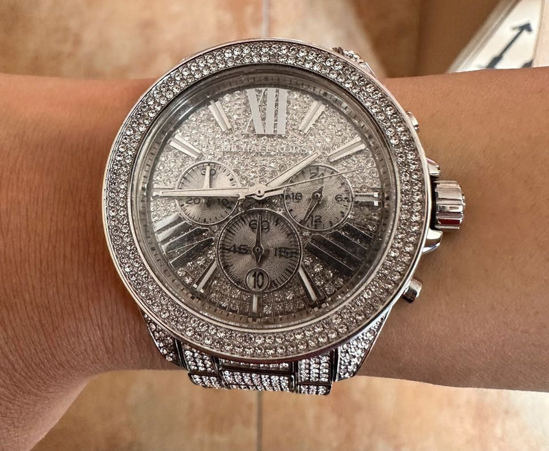 Michael Kors Wren Chronograph Crystals Silver Dial Silver Steel Strap Watch For Women - MK6317 Buy Now By Michael Kors