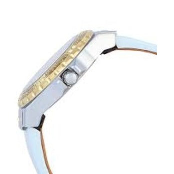 Guess Limelight Quartz Silver Dial White Leather Strap Watch For Women - W0775l8 Buy Now By Guess