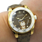 Gucci Dive Doraemon Brown Dial Brown Leather Strap Watch For Men - YA136334 Buy Now By Gucci