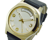 Shop Marc Jacobs Baby Dave Gold Dial Black Leather Strap Watch for Women - MBM1264 in USA