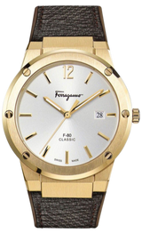 Salvatore Ferragamo F-80 Classic White Dial Brown Leather Strap Watch for Men - SFDT00819 Buy Now By Salvatore Ferragamo