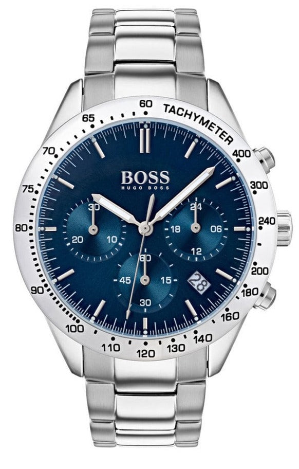 Shop Hugo Boss Talent Blue Dial Silver Steel Strap Watch for Men - 1513582 in USA