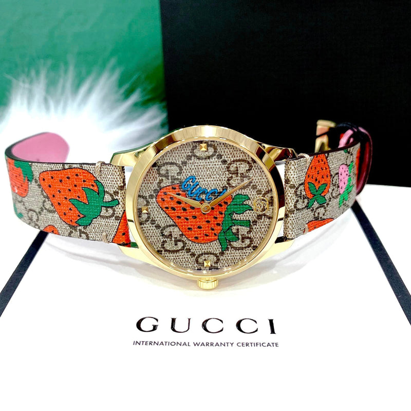 Gucci G Timeless Brown Dial Brown Leather Strap Watch For Women - YA1264133 Buy Now By Gucci