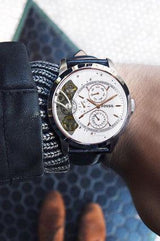 Fossil Townsman Twist Multifunction White Dial Black Leather Strap Watch for Men - ME1164 Buy Now By Fossil