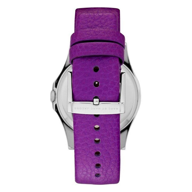 Shop Marc Jacobs Baby Dave Silver Dial Purple Leather Strap Watch for Women - MBM1262 in USA