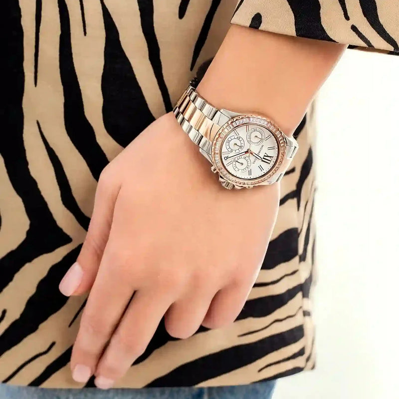 Michael Kors Everest Chronograph White Dial Two Tone Steel Strap Watch For Women - MK7214 Buy Now By Michael Kors