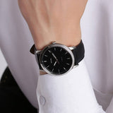 Fossil The Minimalist Three Hand Black Dial Black Leather Strap Watch for Men - FS5398 Buy Now By Fossil