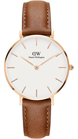 Daniel Wellington Petite Durham White Dial Brown Leather Strap Watch For Women - DW00100172 Buy Now By Daniel Wellington