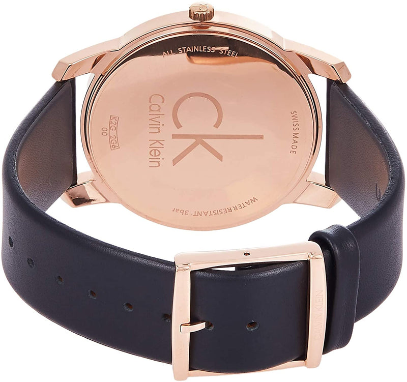 Calvin Klein City Quartz Grey Dial Black Leather Strap Watch for Men - K2G2G6C3 Buy Now By Calvin Klein