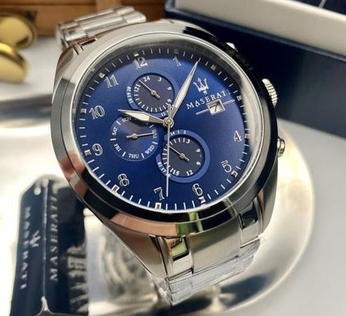 Maserati Traguardo Blue Dial Silver Steel Strap Watch For Men - R8853112505 Buy Now By Maserati