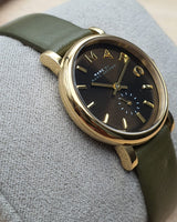 Marc Jacobs Baker Olive Dial Olive Leather Strap Watch for Women - MBM1330 Buy Now By Marc Jacobs