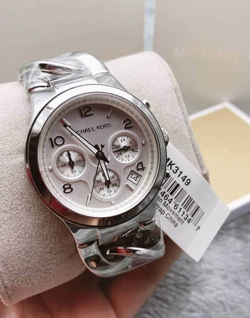 Michael Kors Runway Twist Silver Dial Silver Stainless Steel Strap Watch for Women - MK3149 Buy Now By Michael Kors