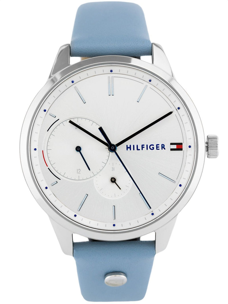 Shop Tommy Hilfiger Brooke Silver Dial Blue Leather Strap Watch for Women - 1782023 in USA