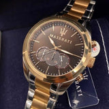 Maserati Traguardo Chronograph Brown Dial Two Tone Steel Strap Men's Watch - R8873612003 Buy Now By Maserati