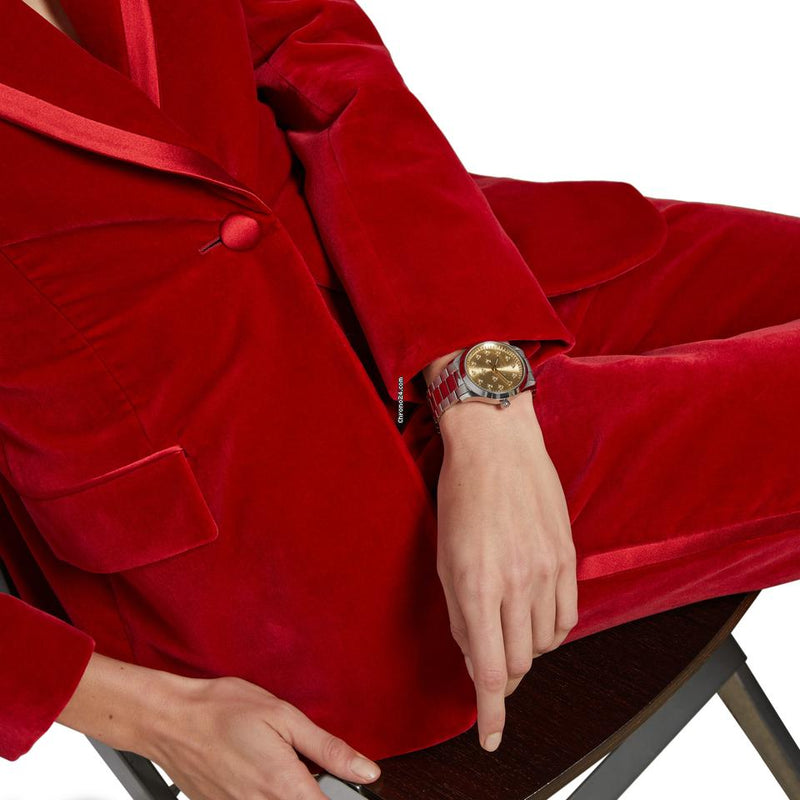 Shop Gucci G Timeless Quartz Gold Dial Silver Steel Strap Watch for Women - YA1265035 in USA
