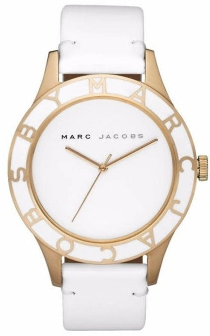 Shop Marc Jacobs Blade White Dial White Leather Strap Watch for Women - MBM1098 in USA