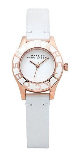Shop Marc Jacobs Blade White Dial White Leather Strap Watch for Women - MBM1179 in USA