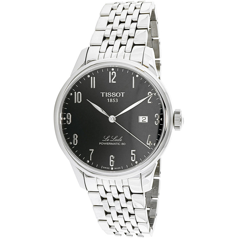 Tissot Le Locle Powermatic 80 Black Dial Silver Steel Strap Watch For Men - T006.407.11.052.00 Buy Now By Tissot