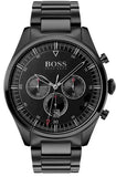 Hugo Boss Pioneer Chronograph Black Dial Black Steel Strap Watch for Men - 1513714