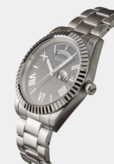 Shop Guess Connoisseur Black Dial Silver Steel Strap Watch for Men - GW0265G1 in USA