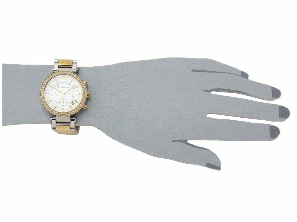 Michael Kors Parker White Dial Two Tone Steel Strap Watch for Women - MK5626