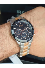 Shop Hugo Boss Talent Black Dial Two Tone Steel Strap Watch for Men - 1513584 in USA