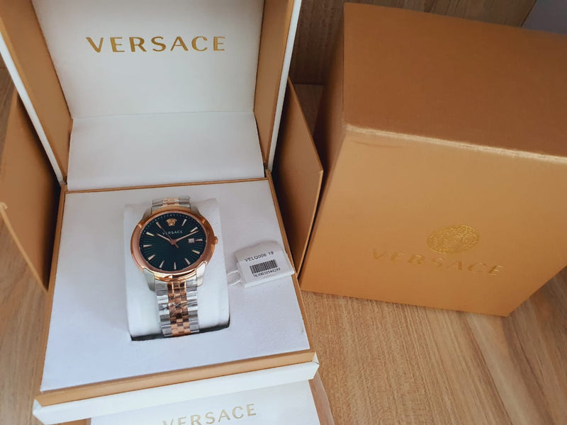 Versace V-Urban Green Dial Two Tone Steel Strap Watch for Men - VELQ00619 Buy Now By Versace