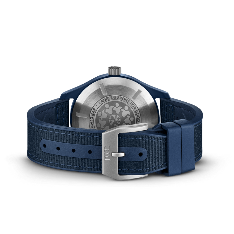 IWC Pilot’s Watch Automatic "Laureus Sport for Good" Edition Blue Dial Blue Nylon Strap Watch for Men - IW328101 Buy Now By IWC