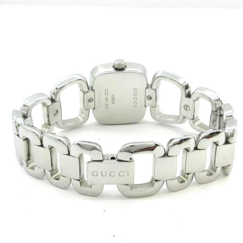 Shop Gucci G Gucci Black Dial Silver Steel Strap Watch For Women - YA125510 in USA