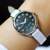 Marc Jacobs Betty Mother of Pearl Black Dial White Leather Strap Watch for Women - MJ1512 Buy Now By Marc Jacobs